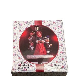 Vtg. Carolers Singing Resin Christmas Home Decor Lamp Topper NIB Giftco